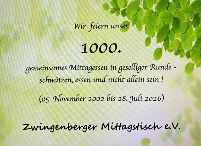 1.000 mal Mittagstisch
